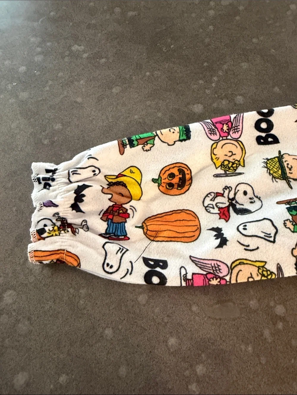 Peanuts Halloween Print White Nightgown with Orange Trim